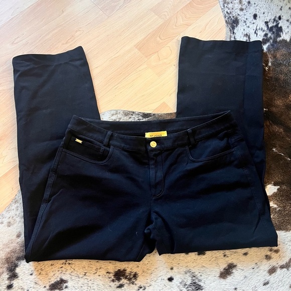 ST. JOHN Black Straight Leg Denim Jeans Size 12‎ - Picture 2 of 9